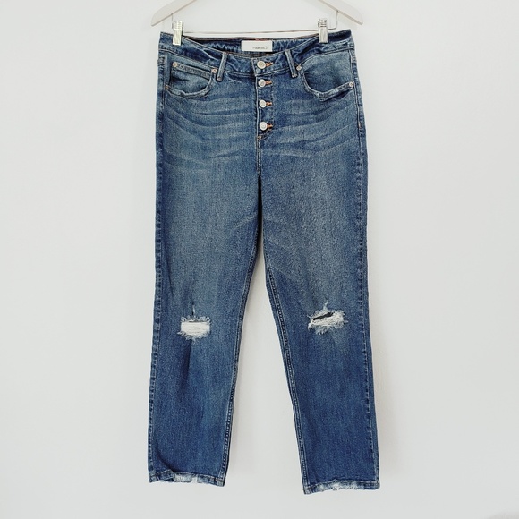 Maurices Denim - Maurices Hi Rise Button Up Distressed Jeans 31